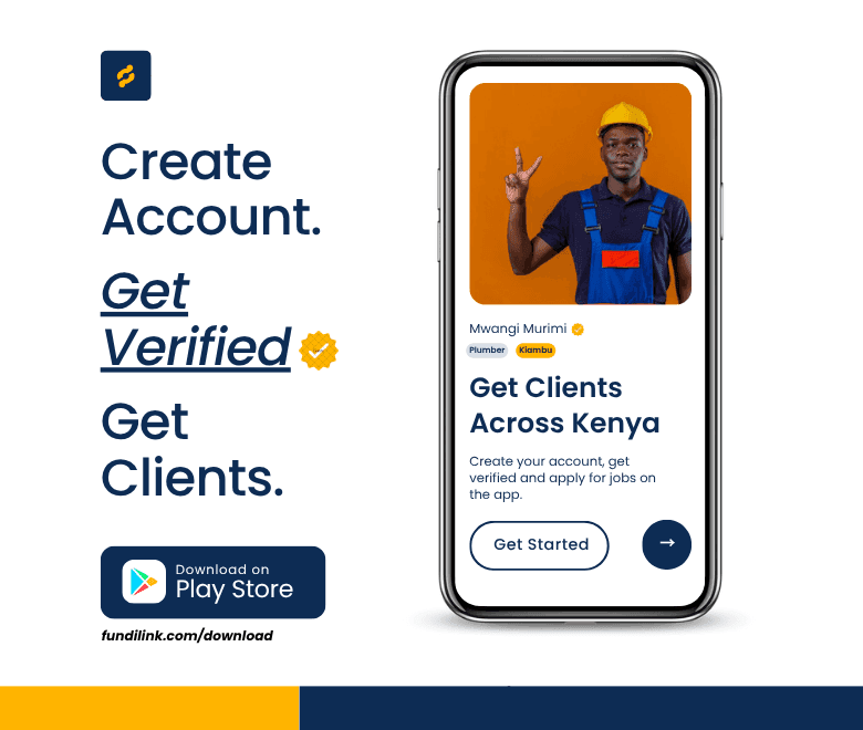 Create account, get verified, get clients — download Fundi Link